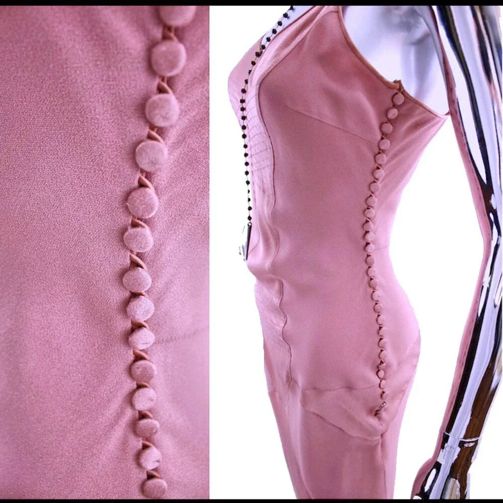 Vintage Fall 2000 JOHN GALLIANO On-The-Bias Lingerie Inspired Cocktail Dress - Picture 2 of 11